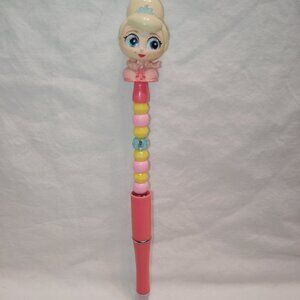 Disney Doorable- Pink Dress Charlotte- Handmade Beaded Pen Princess and the Frog